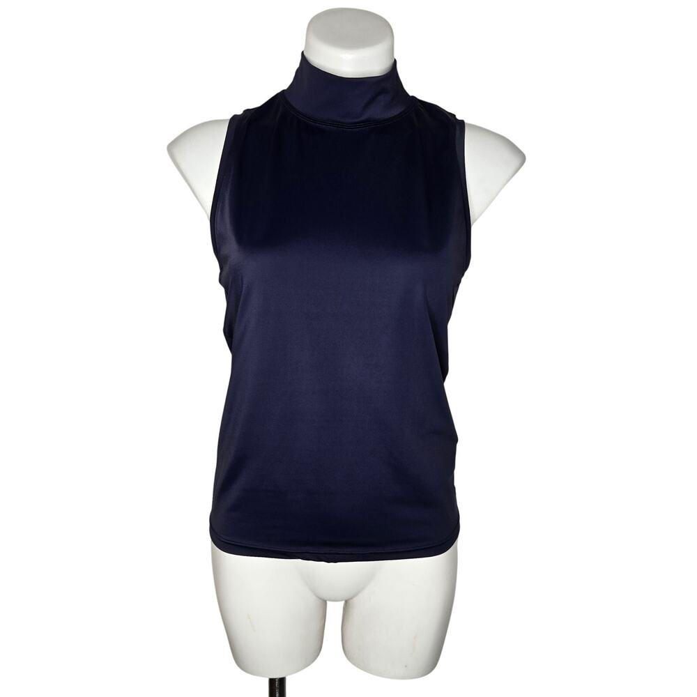 ATHLETA Sleeveless Zip Back Turtle Neck Tank Size Small
